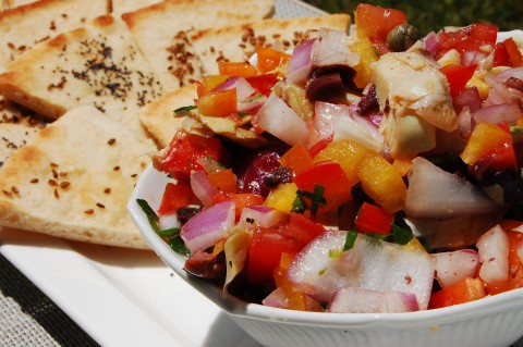 Greek Salsa with Pita Bread