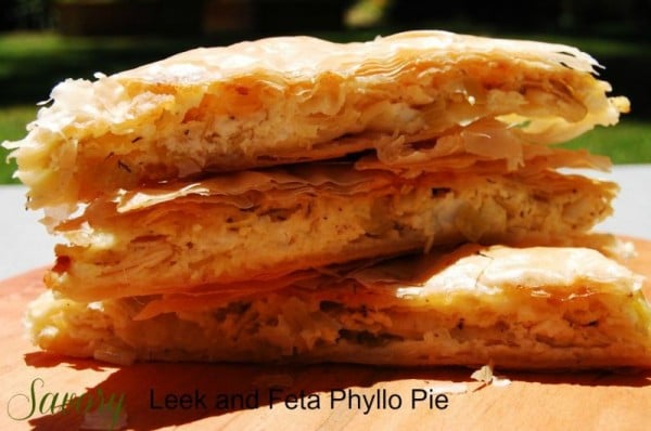 Post image for Savory Leek and Feta Phyllo Pie