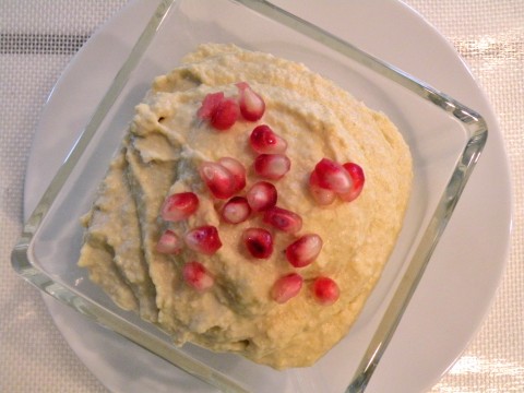 Hummus made from chickpeas.