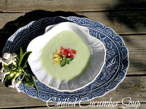 Post image for Chilled Cucumber Soup with Avocado, Tomato and Basil