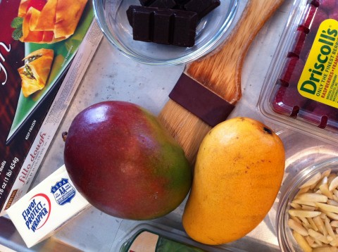 Mise en Place for Mango Triangles
