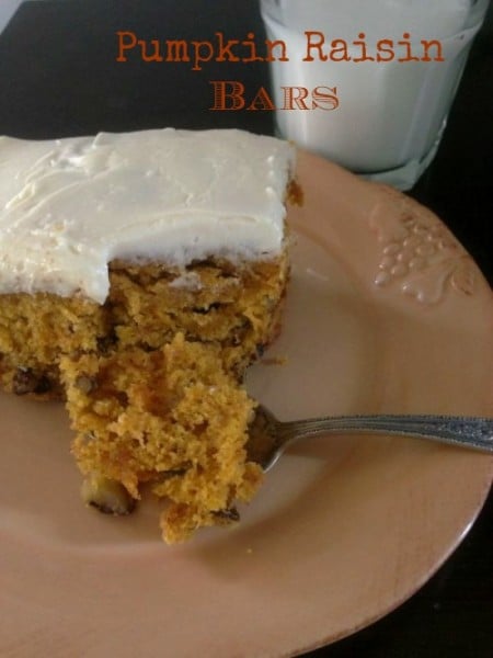 Post image for Pumpkin Raisin Bars