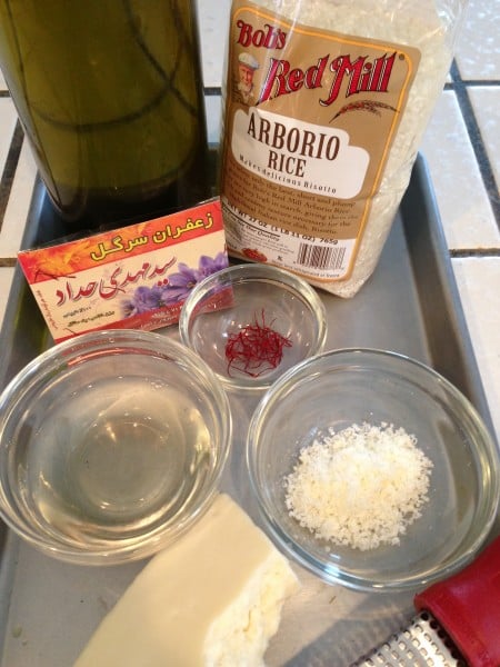 Mise en Place for Saffron Risotto