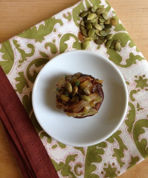 Hatch chile stuffed mushrooms.