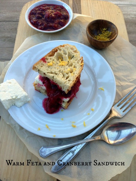 Post image for Warm Feta and Cranberry Sandwich