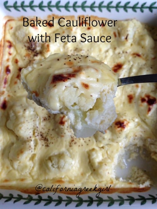 Post image for Cauliflower with Feta Cheese Sauce “Kounoupidi me Feta”