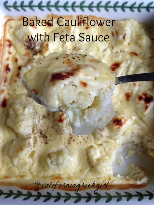 Post image for Cauliflower with Feta Cheese Sauce  “Kounoupidi me Feta”