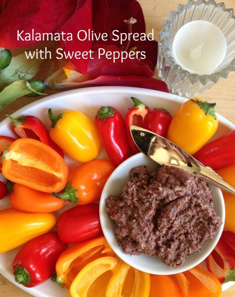Kalamata Olive Spread with Mini Sweet Peppers California Greek Girl