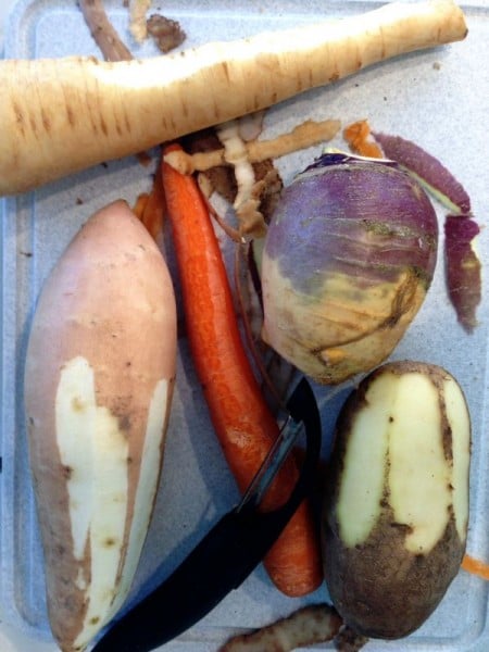 Peel your root vegetables to cook thoroughly.