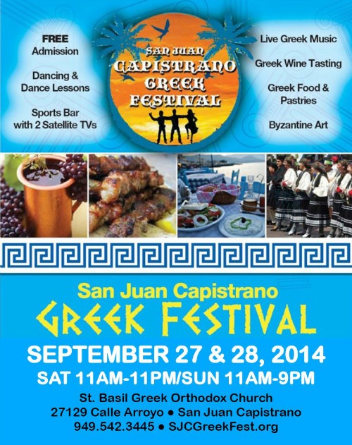 http://www.sjcgreekfest.org/events/,http://www.goannunciation.org/, http://www.sfgreekfestival.com/, http://www.saintkatherine.org/foodfestival/,http://www.stsconstantinehelen.com/greekfestivalschedule.html