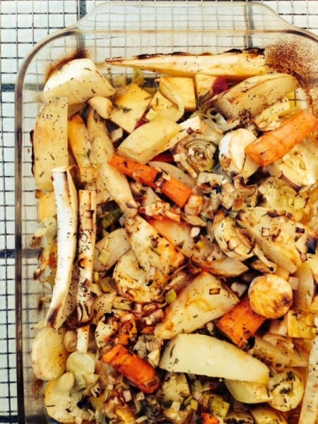 Braised Root Vegetables out of the oven!