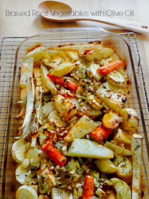 Post image for Braised Root Vegetables with Olive Oil