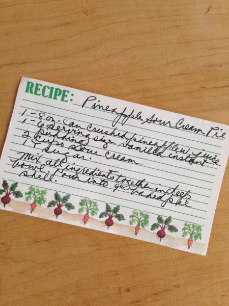 Original Pie recipe from my mother-in- law!