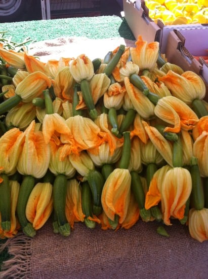 farmer's market squash blossoms