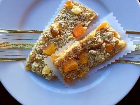 Apricot sesame bars