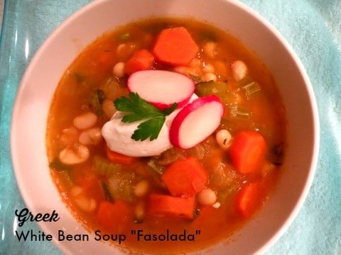 Greek White Bean Soup -Fasoulada