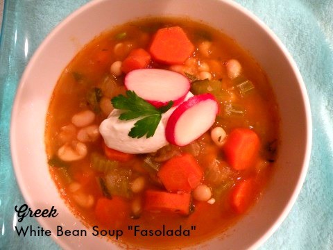 Greek White Bean Soup -Fasoulada