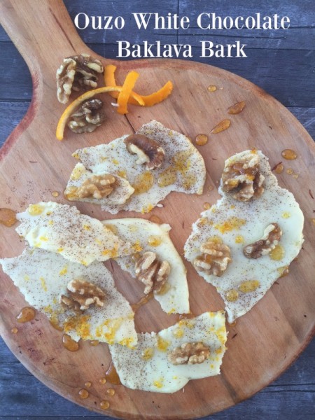 Ouzo White Chocolate Baklava Bark