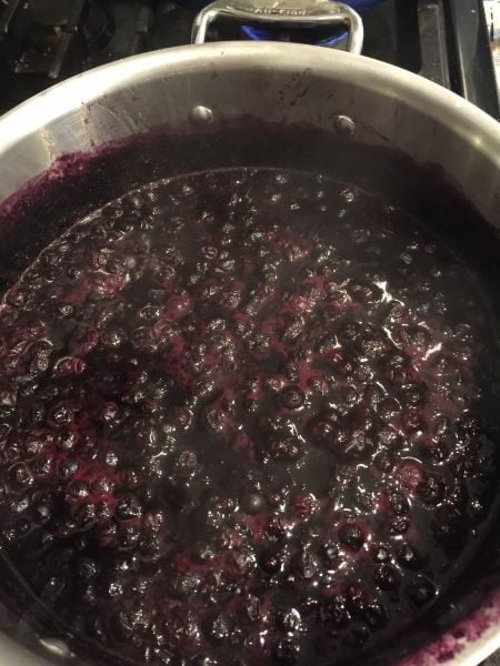 Blueberry Jam cooking