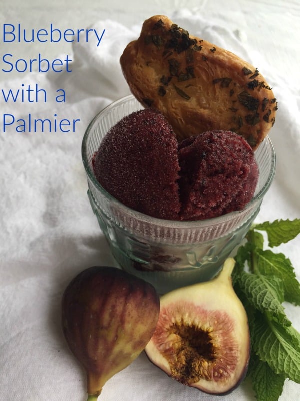 Post image for Blueberry Sorbet with Mint Palmier