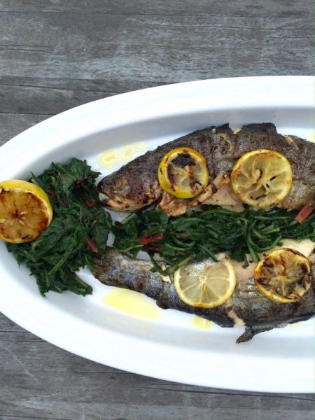 Grilled Fish with Greens