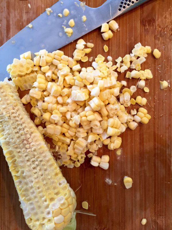 Guacamole using fresh corn.