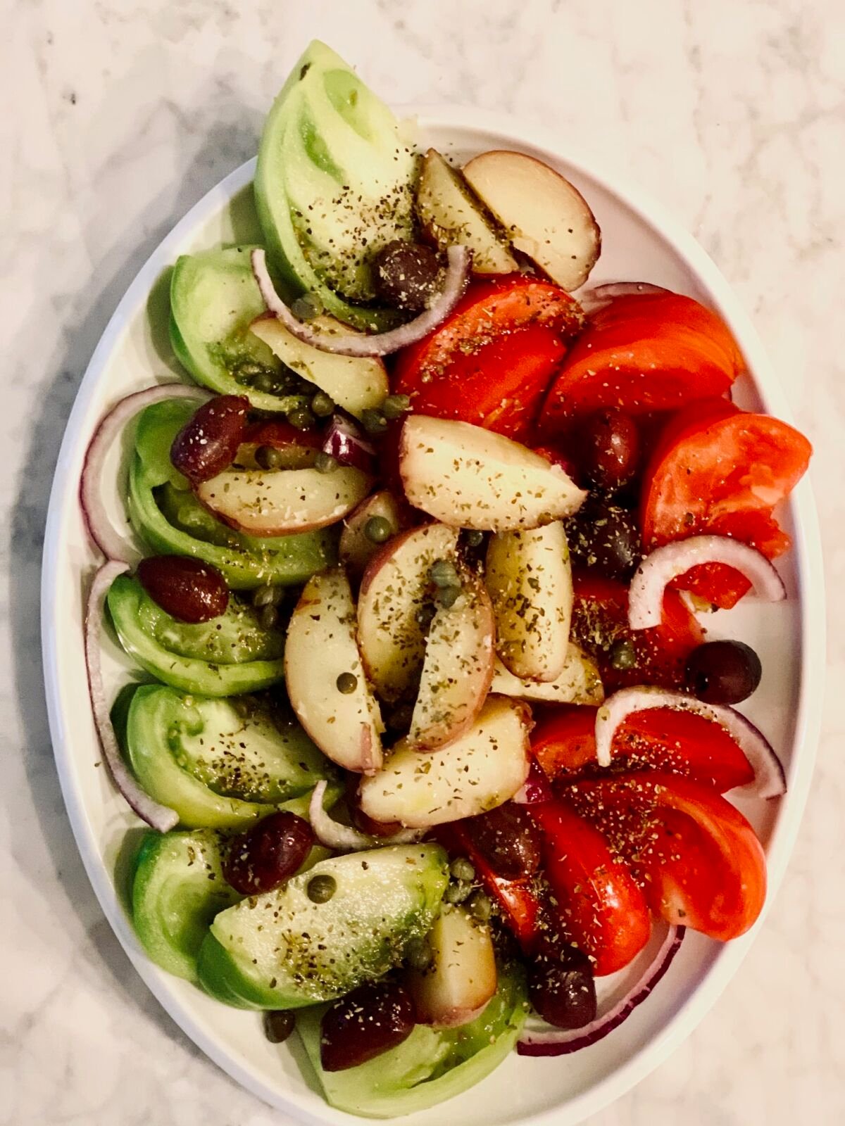 Post image for Heirloom Tomato Salad with Potatoes and Olives