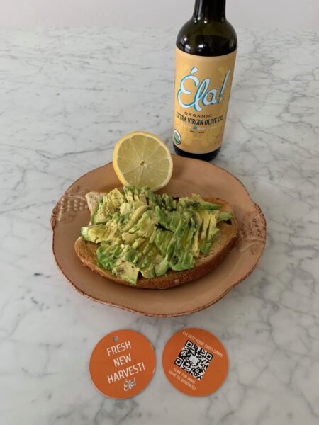 Ela' Olive Oil with Avocado Toast