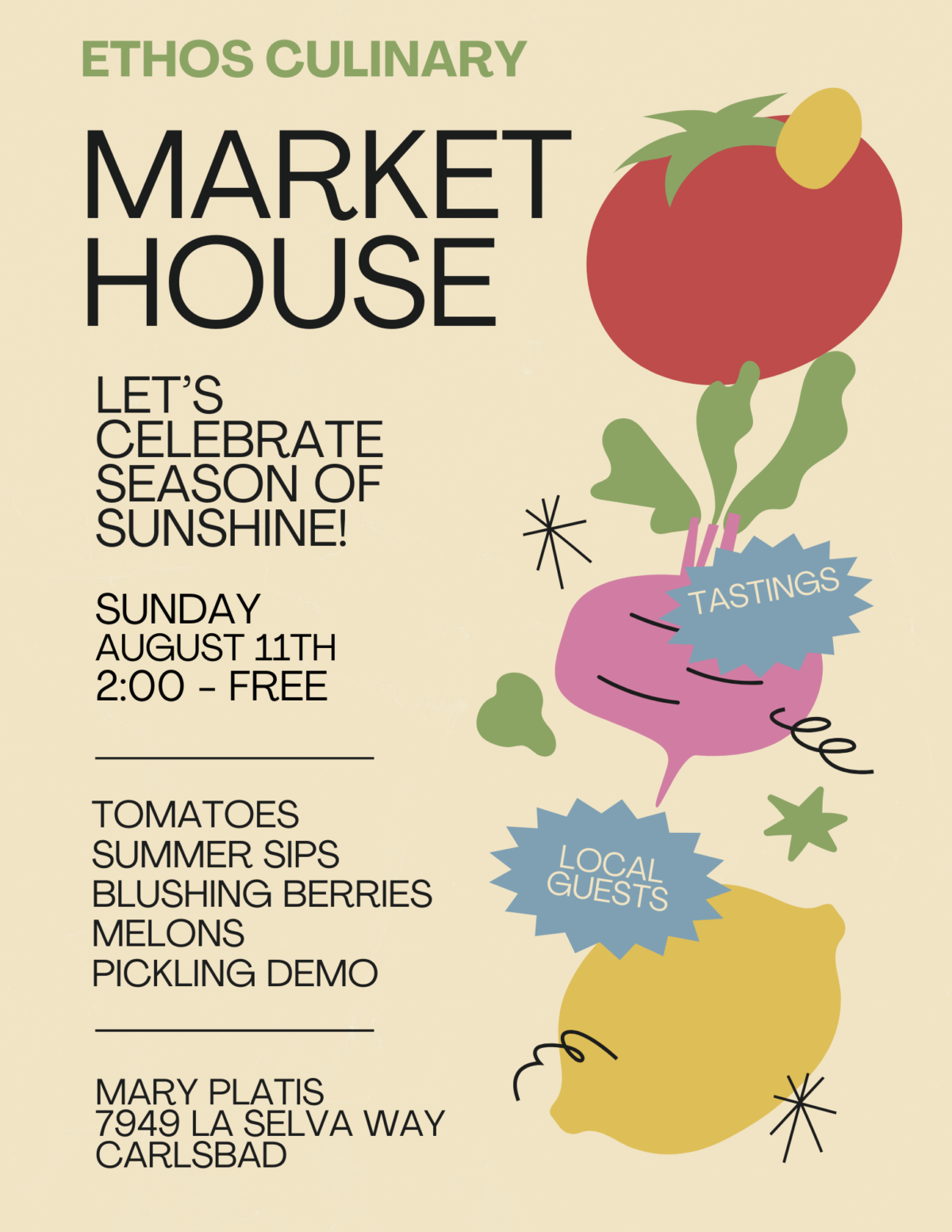 Post image for Ethos Market House, Sunday August 11th