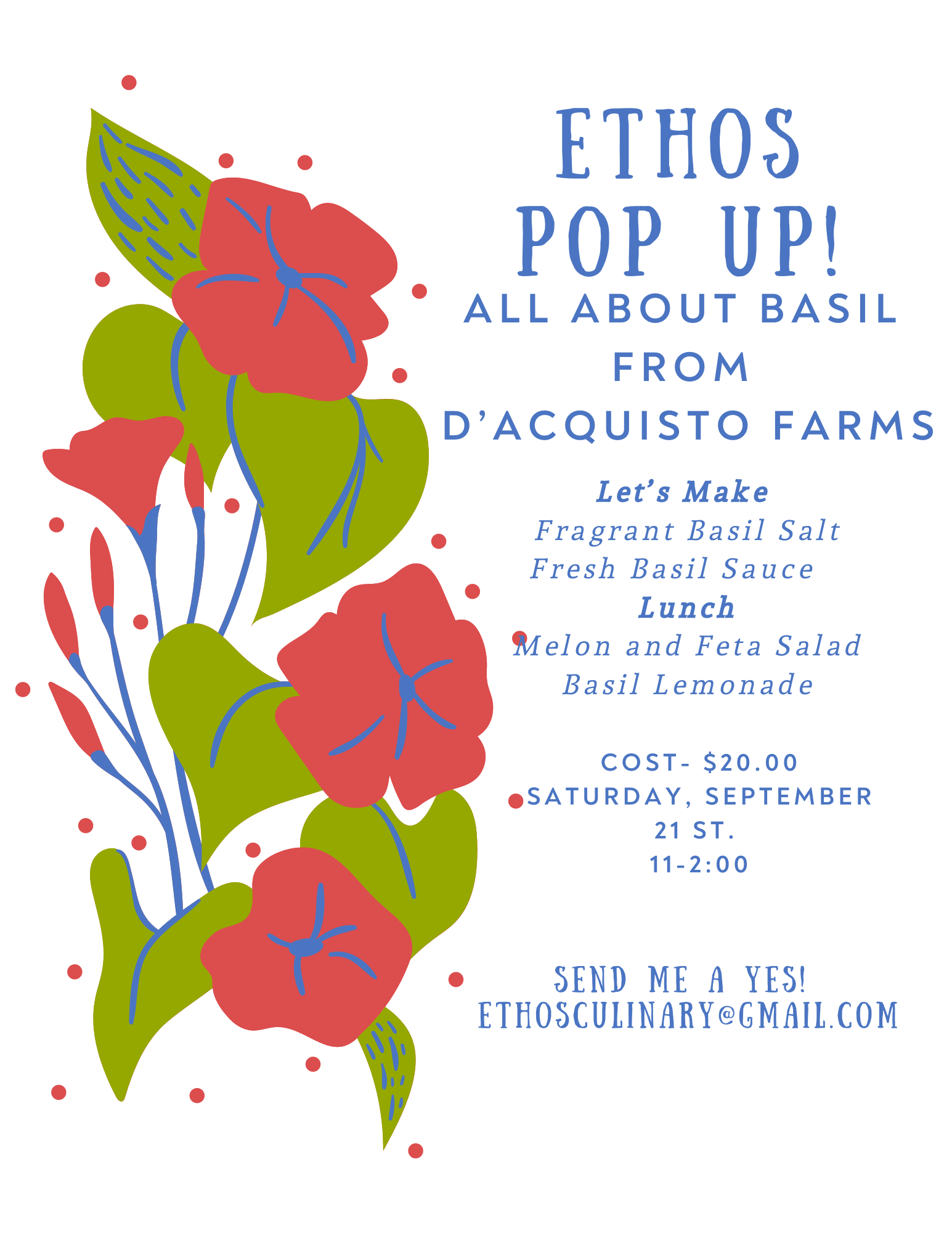Post image for Basil Pop-Up Event at Ethos Culinary