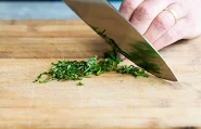 Chiffonade your basil