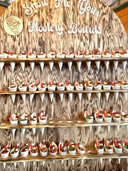 A beautiful appetizer wall at Graze.