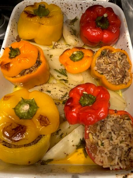 Stuffed Greek Peppers with Potatoes