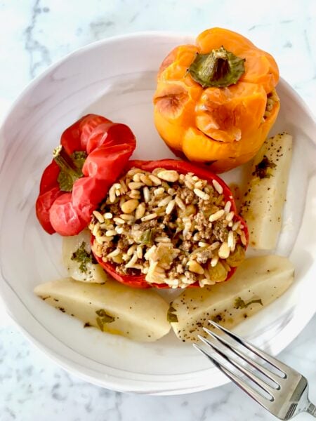 Stuffed Greek Bell Peppers with Potatoes