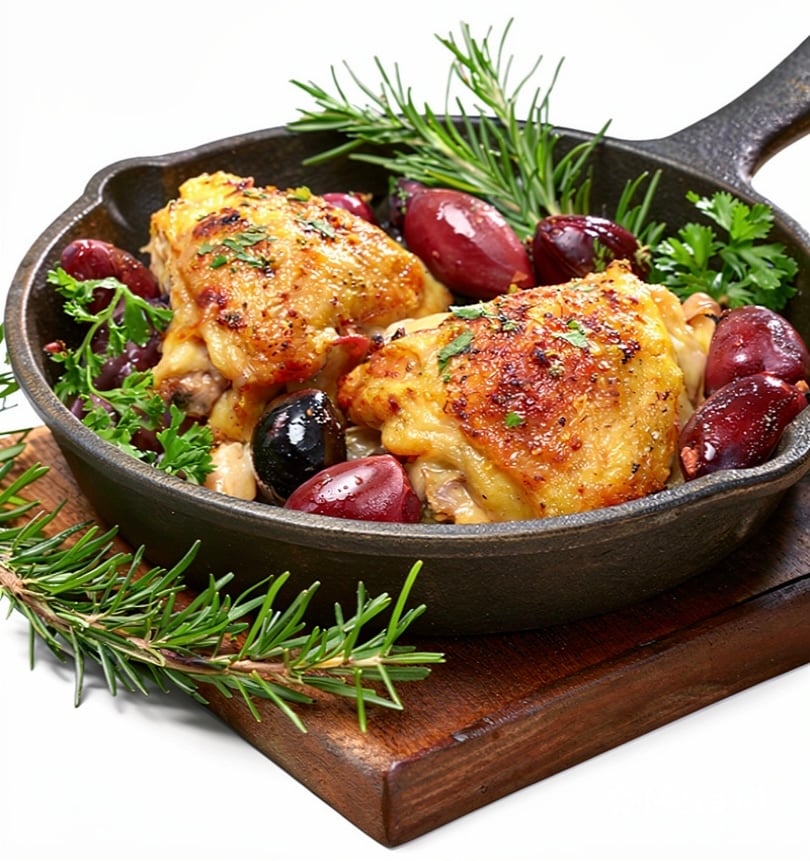Post image for One Pan Greek Roasted Chicken Thighs